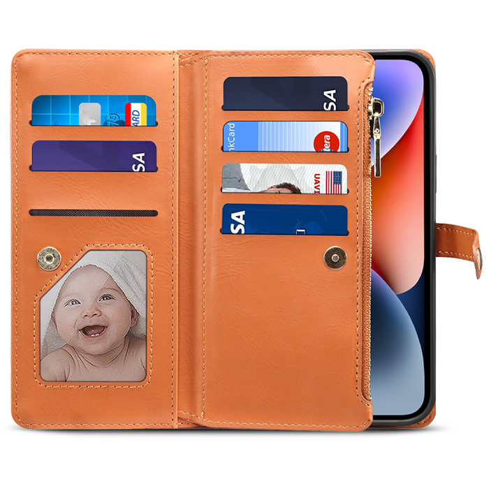 Étui Portefeuille Zanae iPhone 13 Pro Max Marron